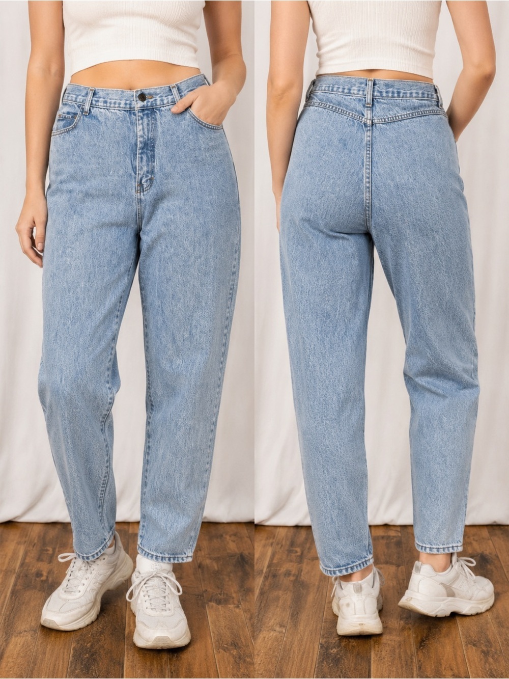 Vintage Jeanswork & Company High Rise Mom Jeans Light Wash Denim 38